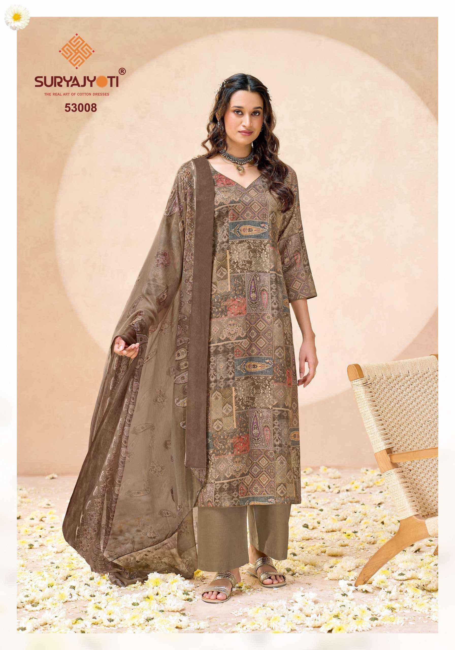 Suryajyoti Naishaa Vol 53 Jam Satin Dress Material Wholesale Supplier ( 10 pcs Catalogue )