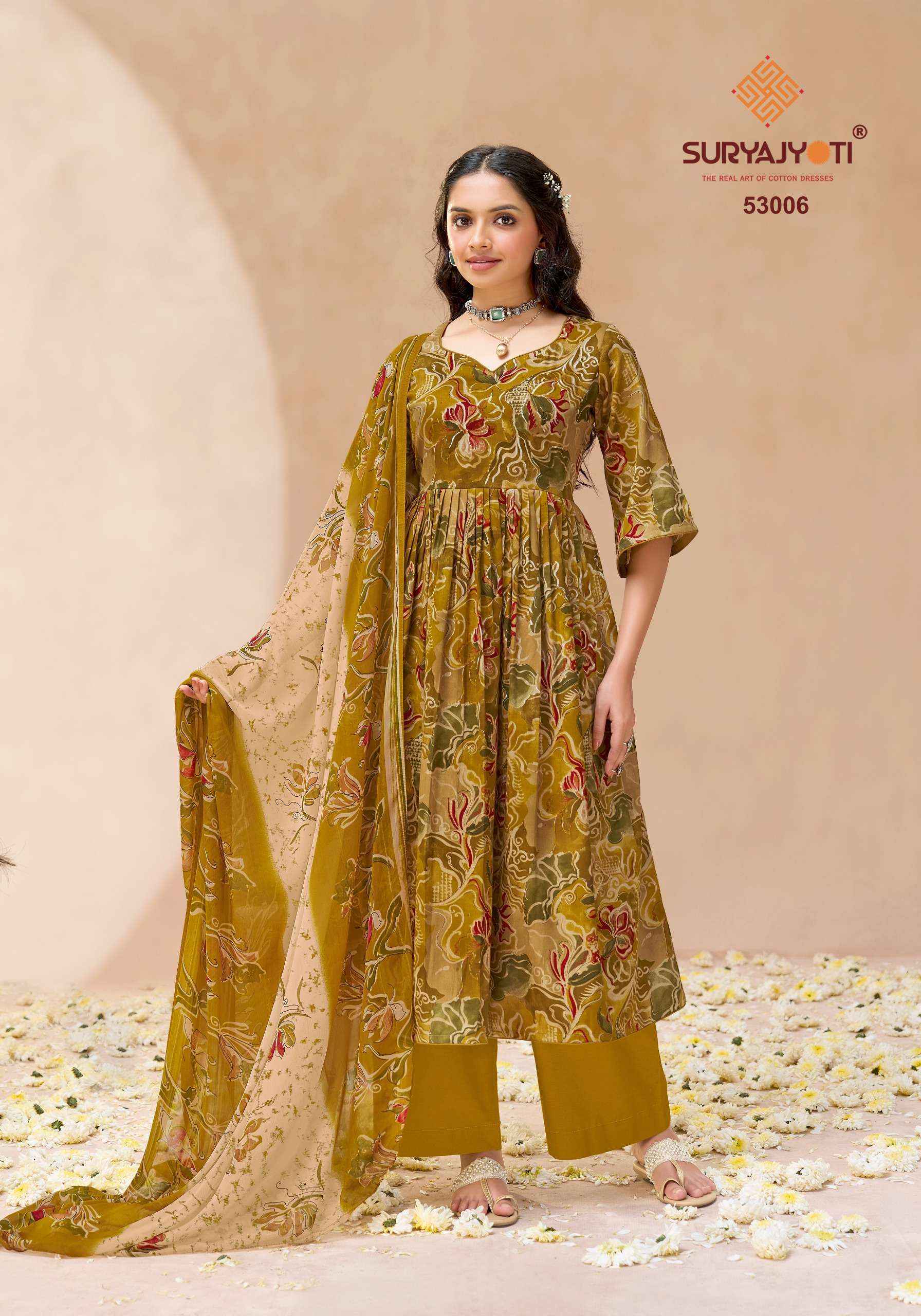 Suryajyoti Naishaa Vol 53 Jam Satin Dress Material Wholesale Supplier ( 10 pcs Catalogue )