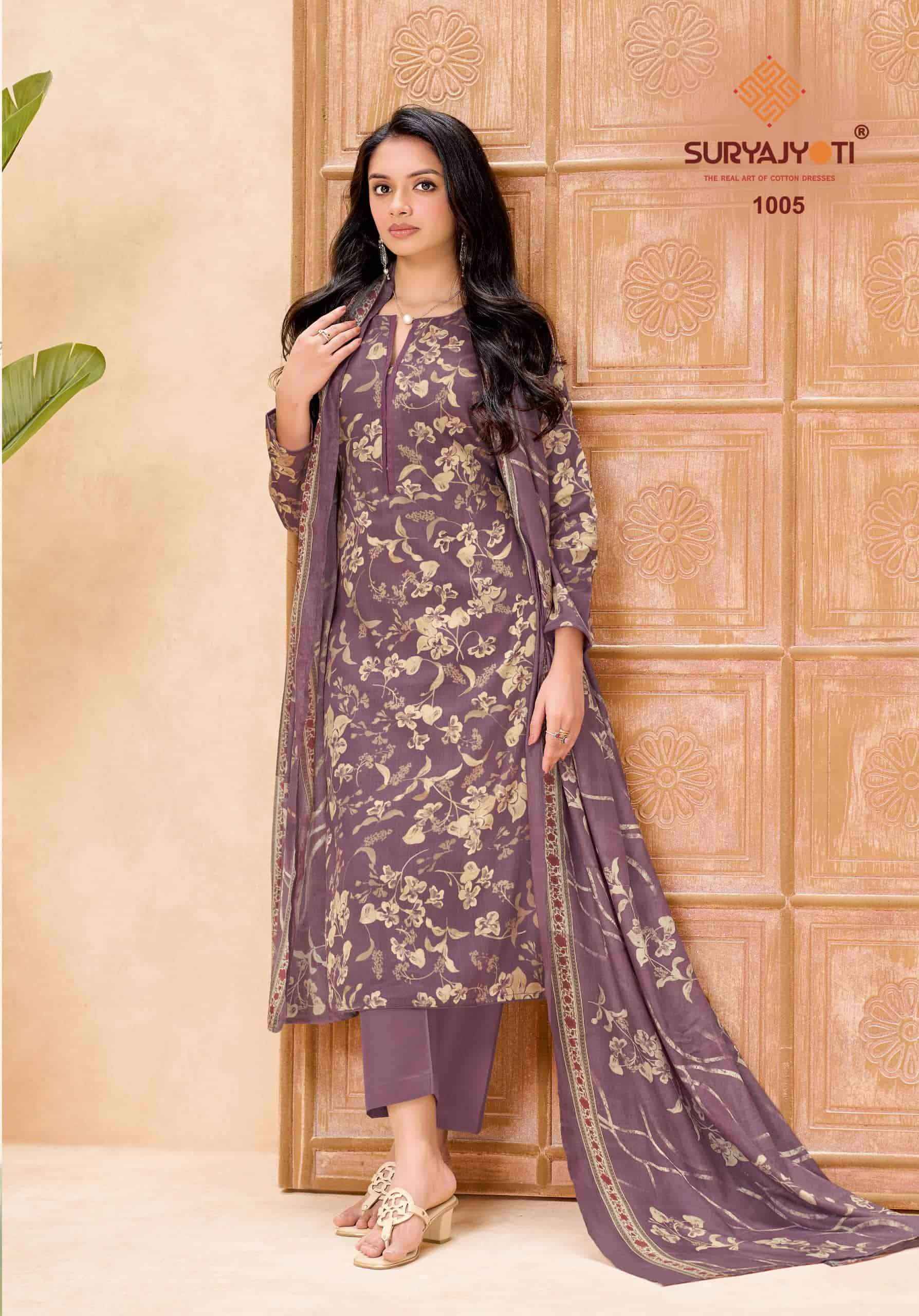 Suryajyoti Nora Vol 1 Zam Satin Ladies Dress Material Surat Wholesaler ( 10 Pcs Catalogue )
