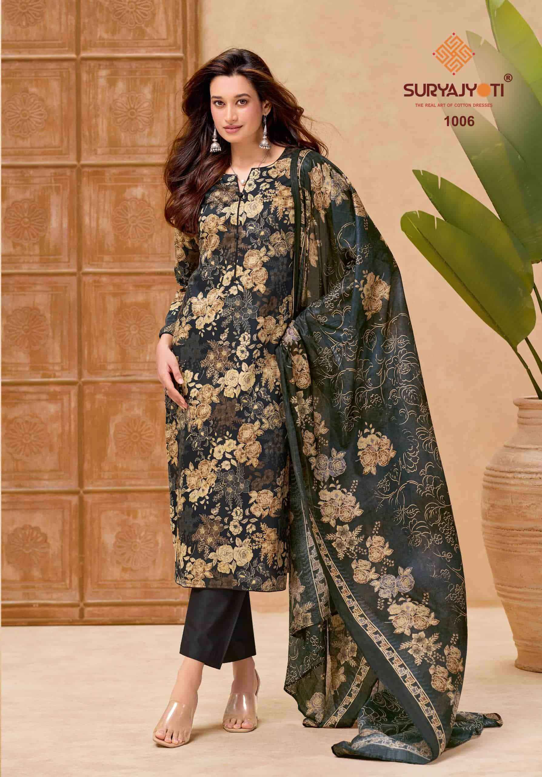 Suryajyoti Nora Vol 1 Zam Satin Ladies Dress Material Surat Wholesaler ( 10 Pcs Catalogue )