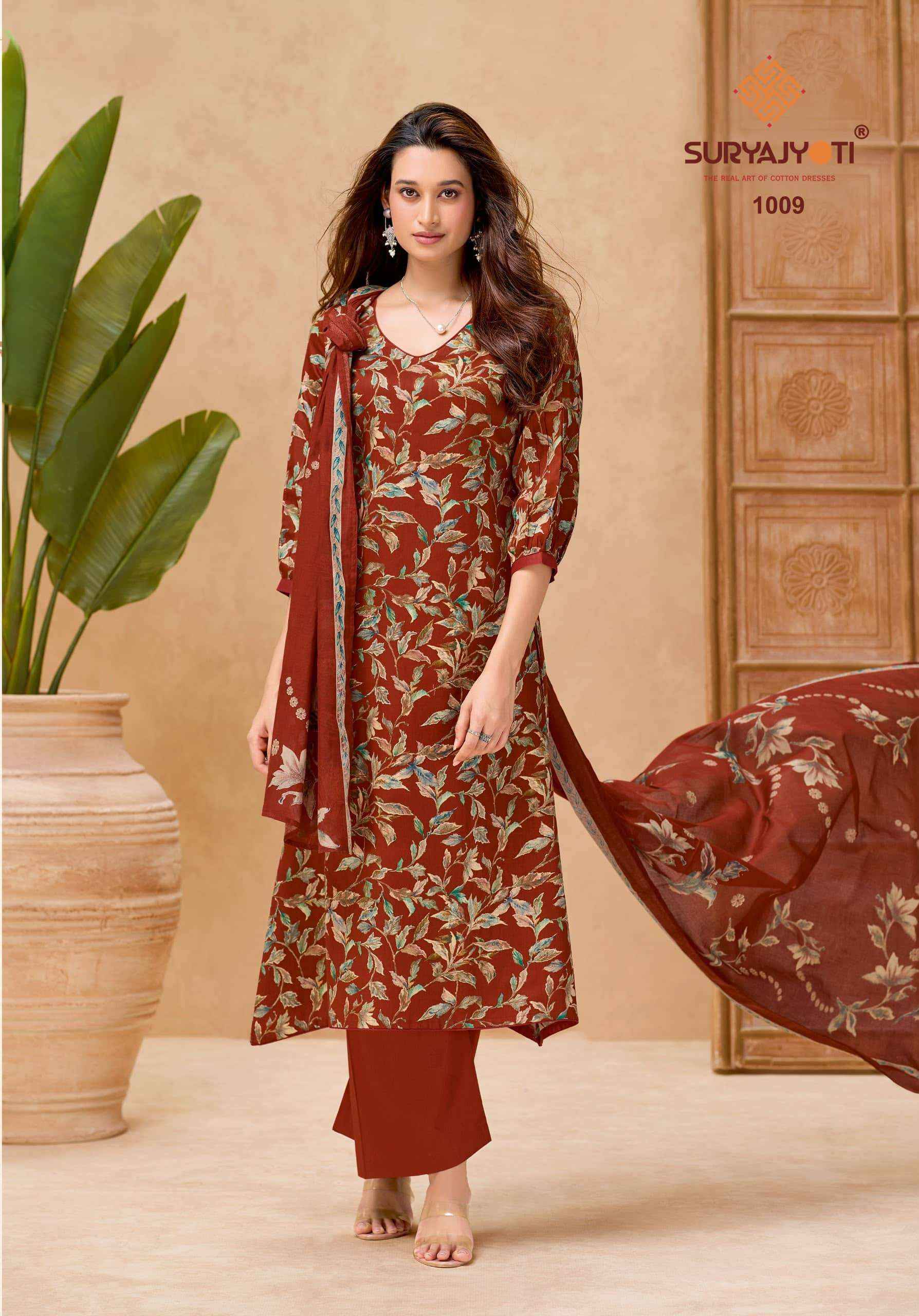 Suryajyoti Nora Vol 1 Zam Satin Ladies Dress Material Surat Wholesaler ( 10 Pcs Catalogue )