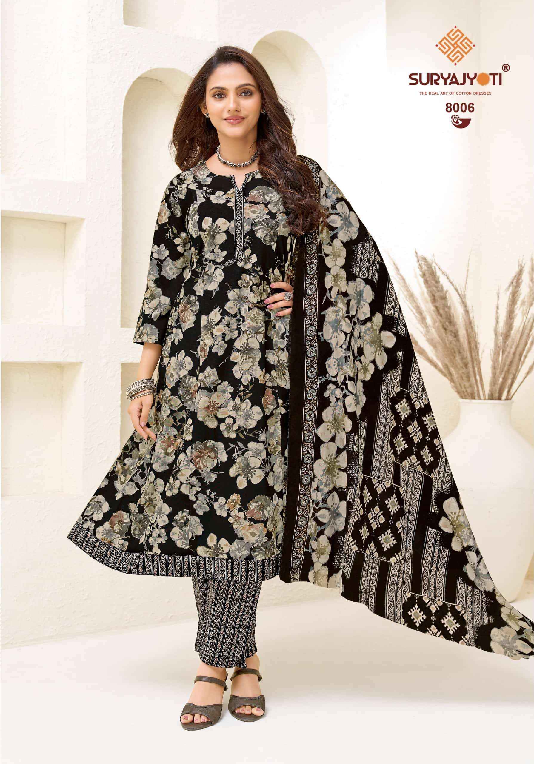 Suryajyoti Rashi Vol 8 Readymade Cotton Anarkali Suit _ Surat Wholesale Market Price ( 10 Pcs Catalog )