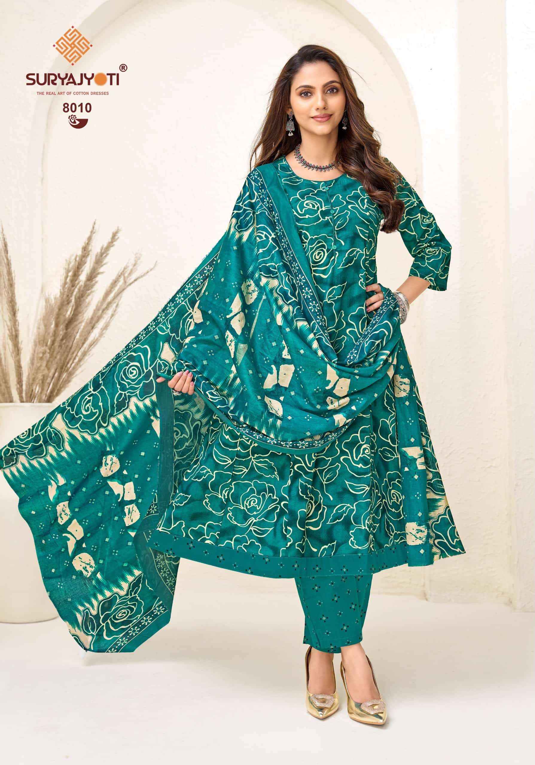 Suryajyoti Rashi Vol 8 Readymade Cotton Anarkali Suit _ Surat Wholesale Market Price ( 10 Pcs Catalog )