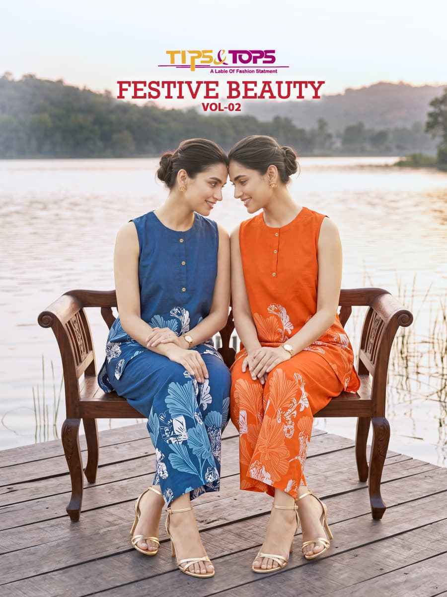 Tips & Tops Festive Beauty Vol 2 Reyon Co ord Set - Surat Wholesale Bazaar ( 4 pcs Catalogue )