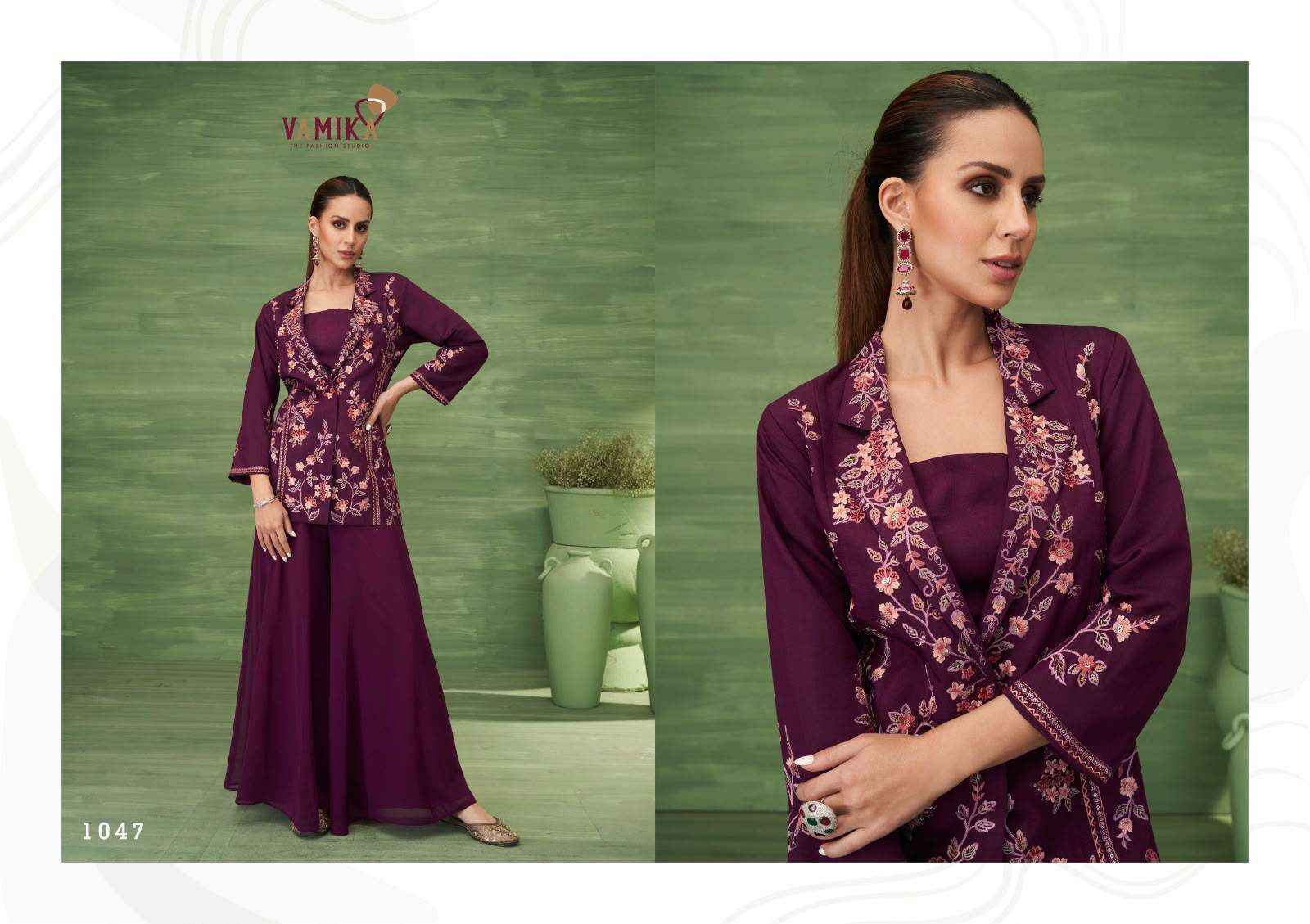 Vamika Jalwa Designer Roman Silk Dress _ Surat Wholesale Market Price ( 4 Pcs Catalog )