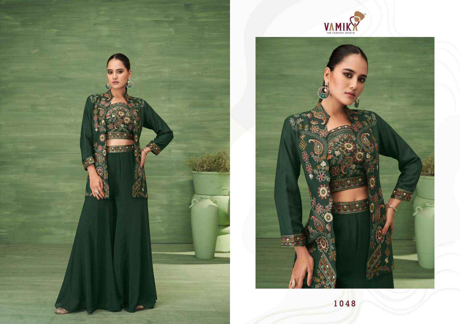 Vamika Jalwa Designer Roman Silk Dress _ Surat Wholesale Market Price ( 4 Pcs Catalog )
