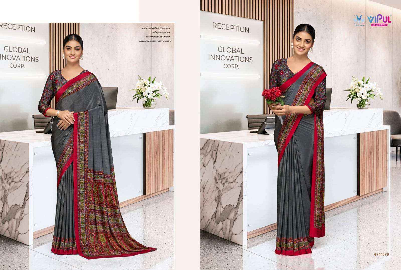 Vipul Saree Smart Silk Vol 7 94401 To 94412 Premium Saree _ Surat Wholesale Price ( 12 Pcs Catalog )