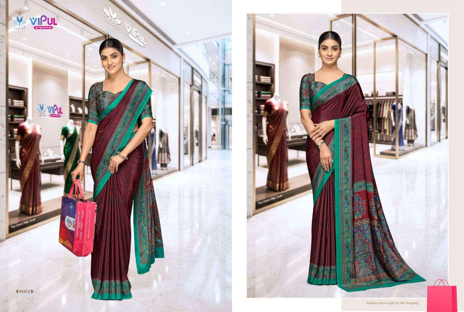 Vipul Saree Smart Silk Vol 7 94401 To 94412 Premium Saree _ Surat Wholesale Price ( 12 Pcs Catalog )