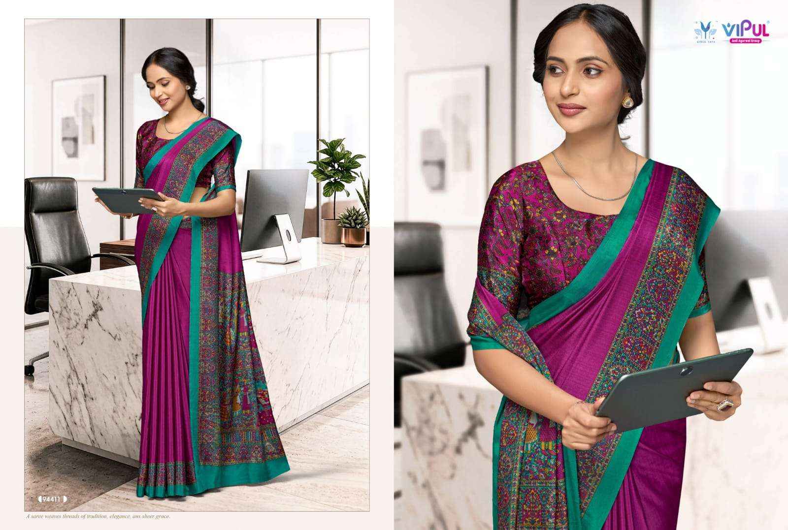 Vipul Saree Smart Silk Vol 7 94401 To 94412 Premium Saree _ Surat Wholesale Price ( 12 Pcs Catalog )