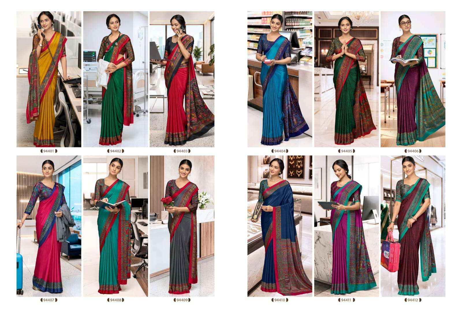 Vipul Saree Smart Silk Vol 7 94401 To 94412 Premium Saree _ Surat Wholesale Price ( 12 Pcs Catalog )