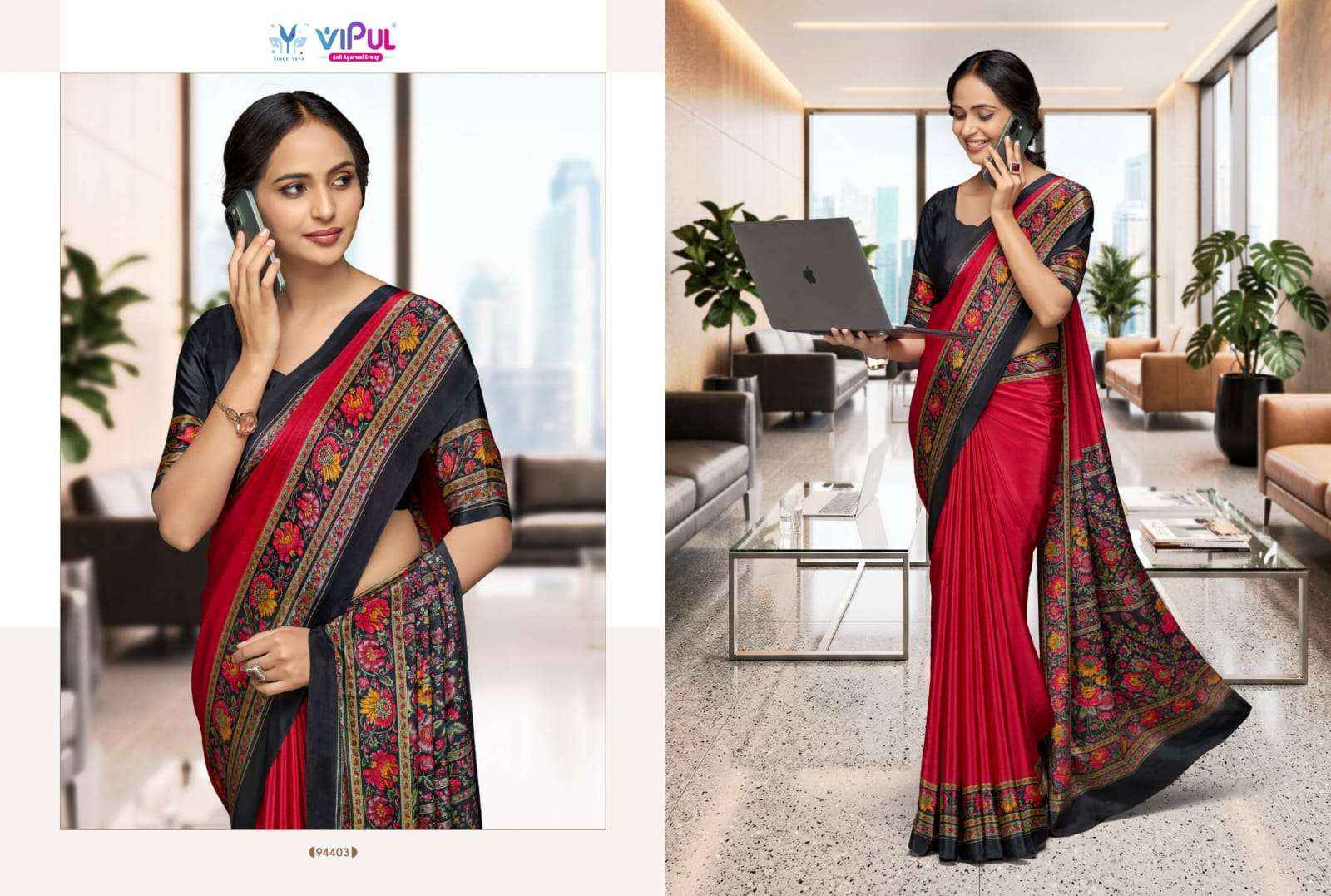 Vipul Saree Smart Silk Vol 7 94401 To 94412 Premium Saree _ Surat Wholesale Price ( 12 Pcs Catalog )