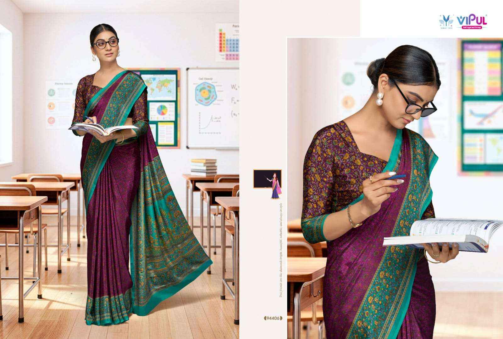 Vipul Saree Smart Silk Vol 7 94401 To 94412 Premium Saree _ Surat Wholesale Price ( 12 Pcs Catalog )