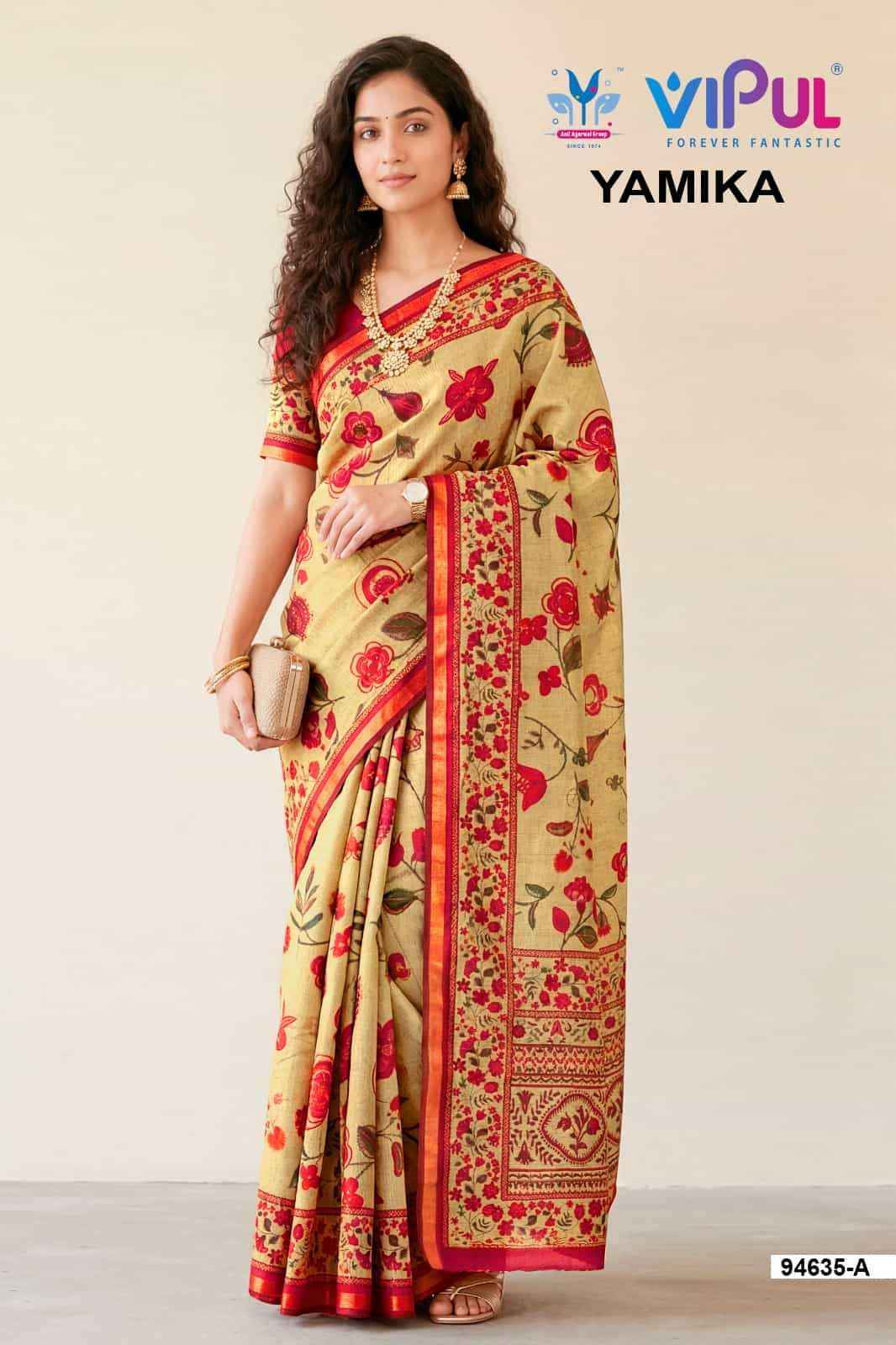 Vipul Saree Yamika Cotton Saree Set _ Surat Wholesale Market Price ( 14 Pcs Catalog )