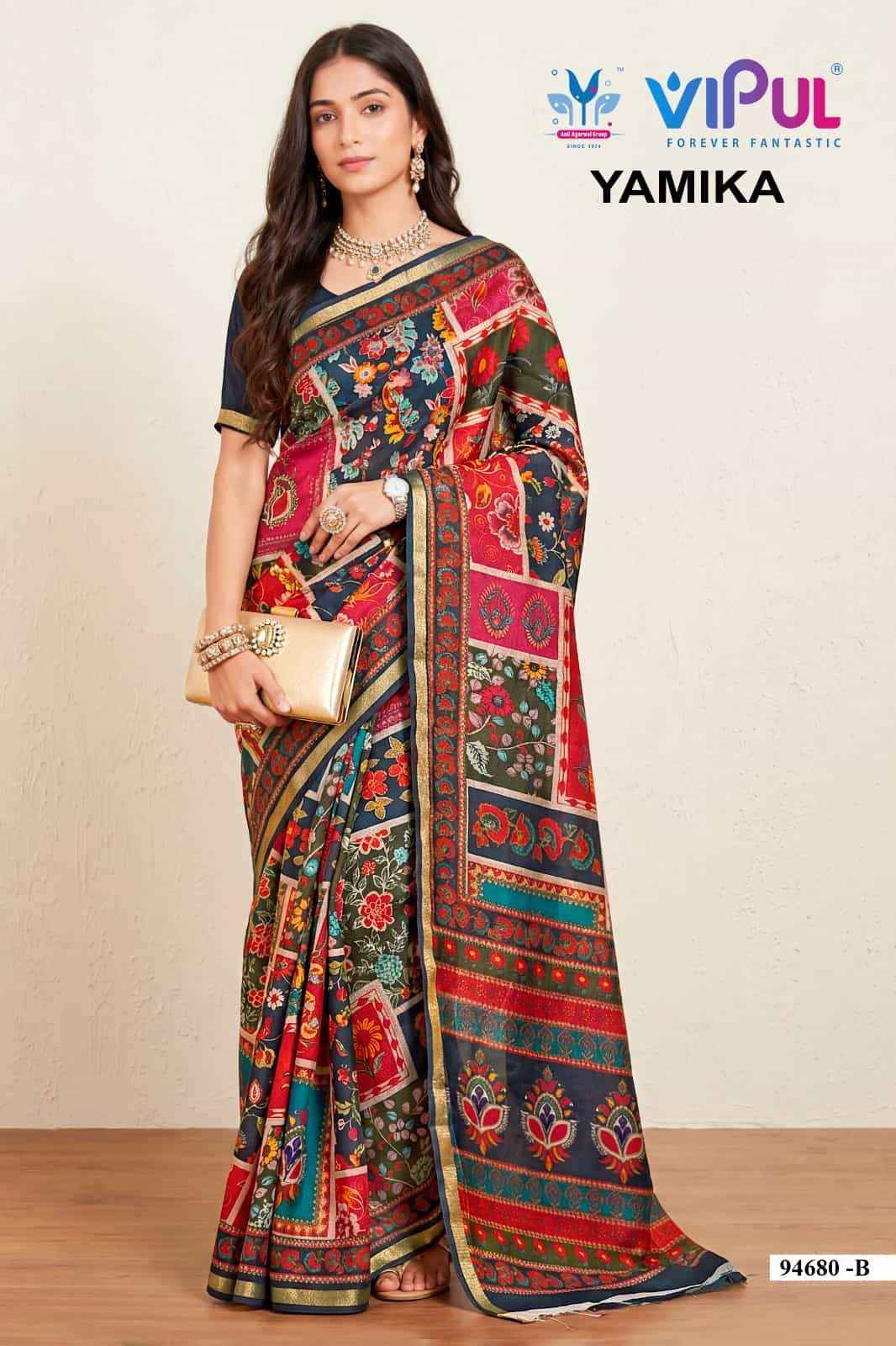 Vipul Saree Yamika Cotton Saree Set _ Surat Wholesale Market Price ( 14 Pcs Catalog )