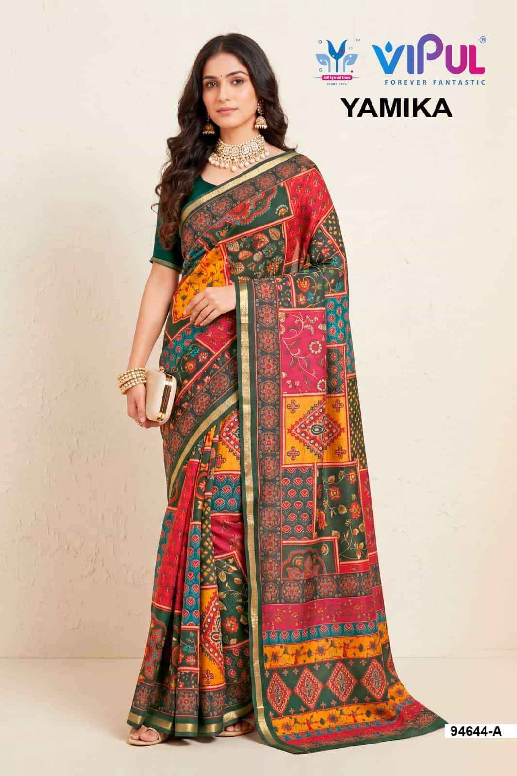Vipul Saree Yamika Cotton Saree Set _ Surat Wholesale Market Price ( 14 Pcs Catalog )