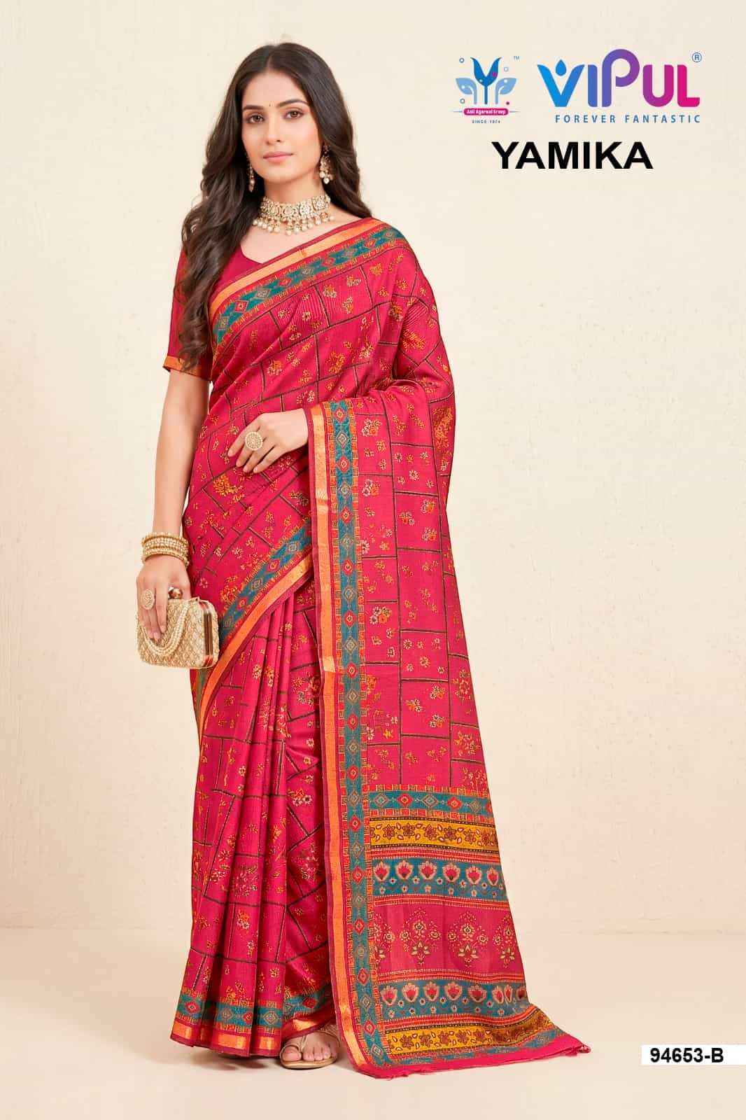 Vipul Saree Yamika Cotton Saree Set _ Surat Wholesale Market Price ( 14 Pcs Catalog )