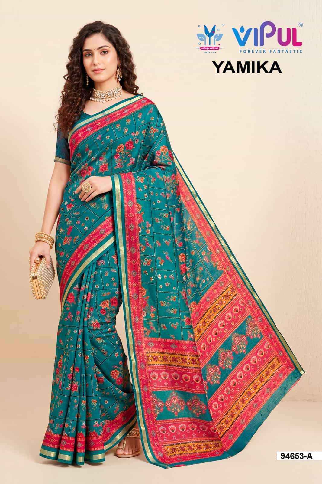 Vipul Saree Yamika Cotton Saree Set _ Surat Wholesale Market Price ( 14 Pcs Catalog )