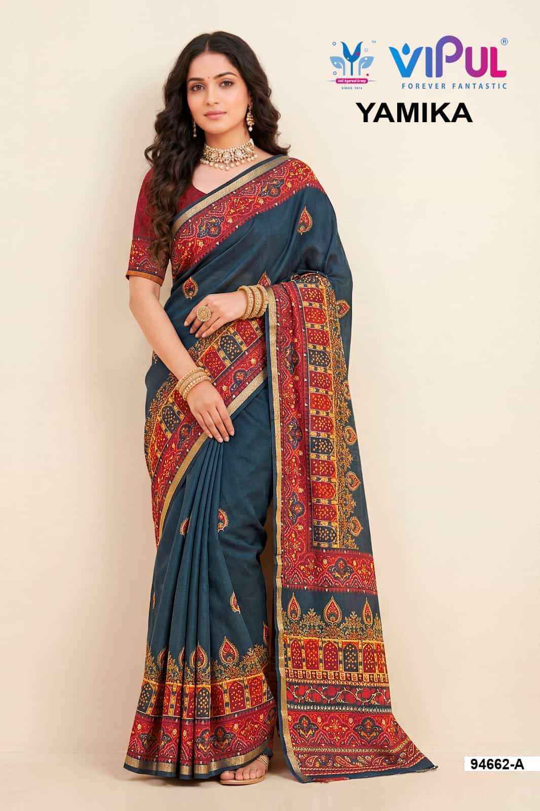Vipul Saree Yamika Cotton Saree Set _ Surat Wholesale Market Price ( 14 Pcs Catalog )