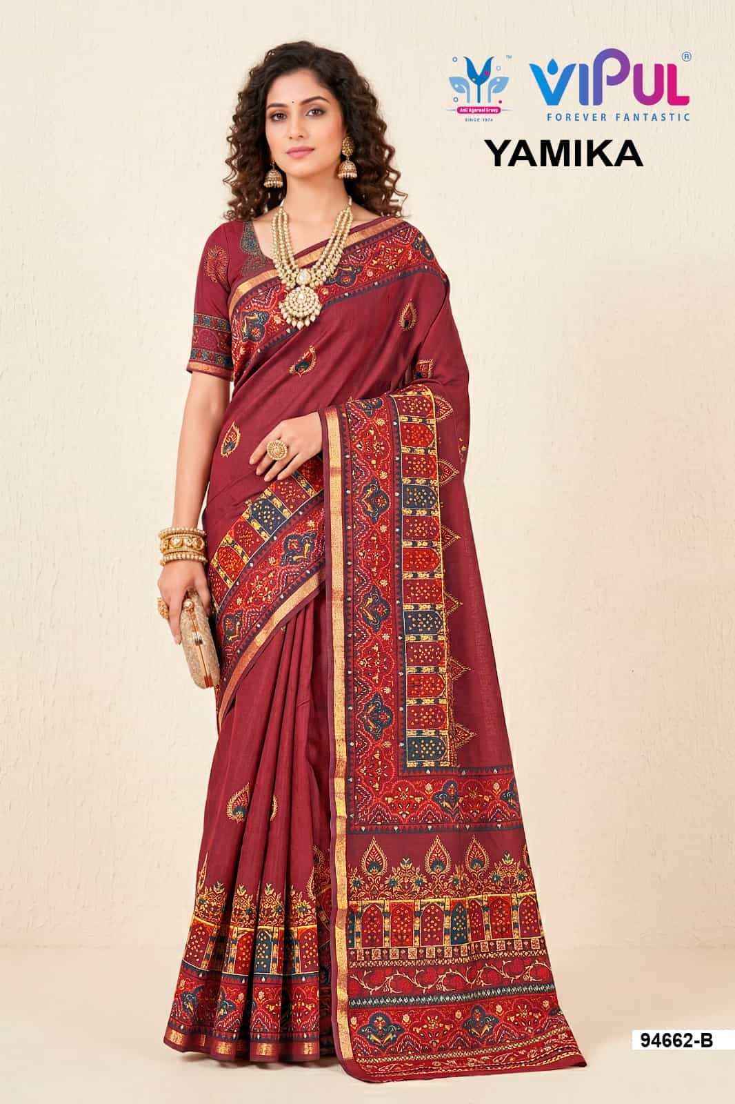 Vipul Saree Yamika Cotton Saree Set _ Surat Wholesale Market Price ( 14 Pcs Catalog )