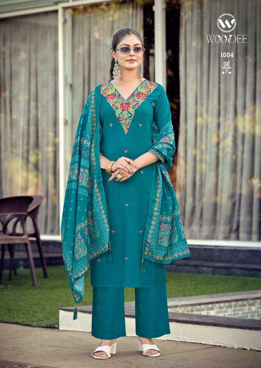 Woodee Rutavi Rayon Kurti Combo Set 