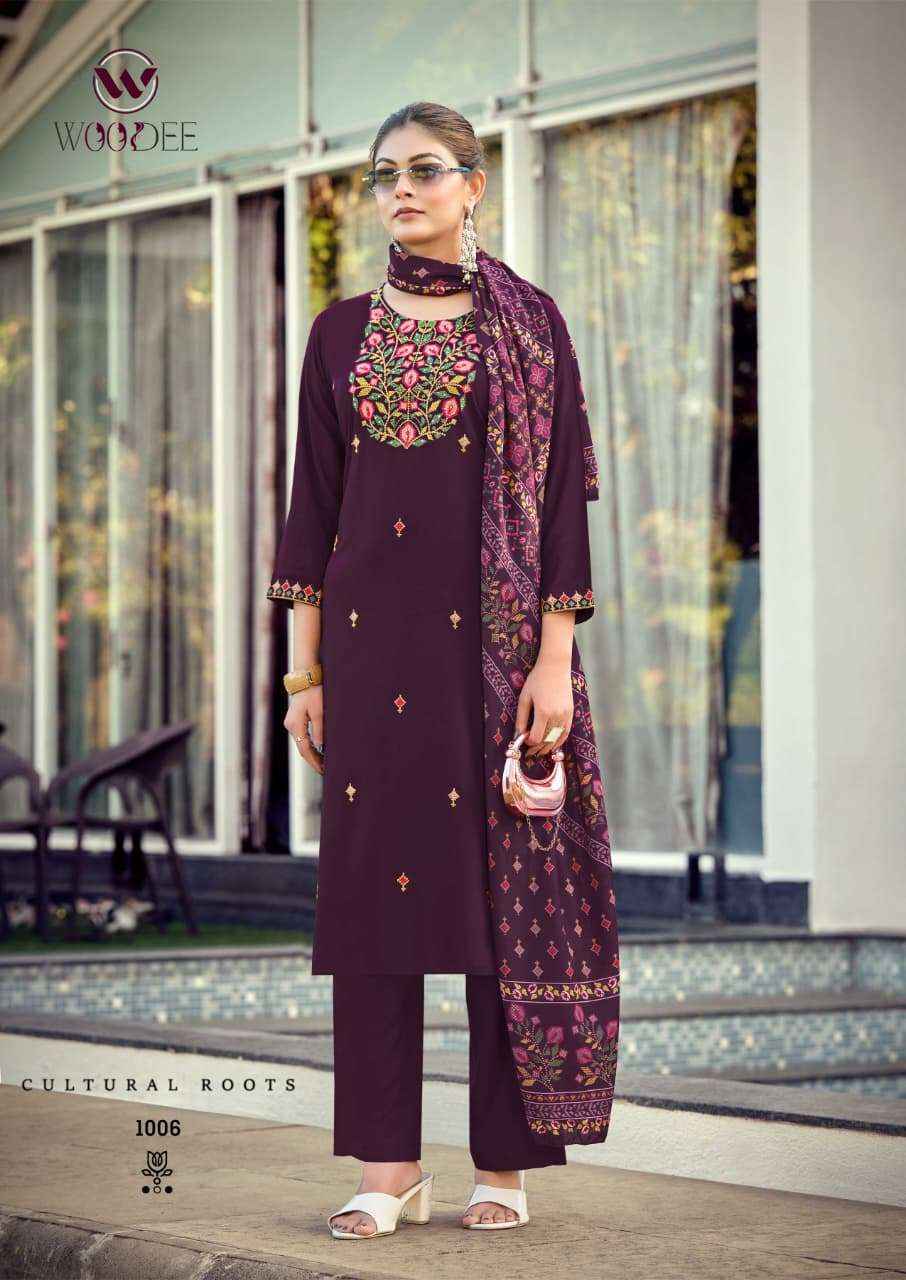 Woodee Rutavi Rayon Kurti Combo Set 