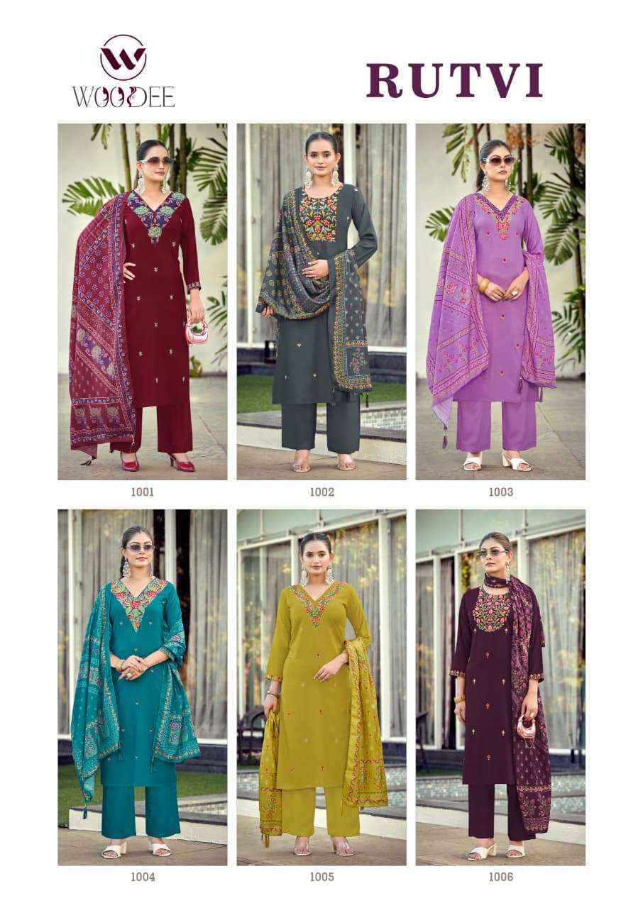 Woodee Rutavi Rayon Kurti Combo Set 