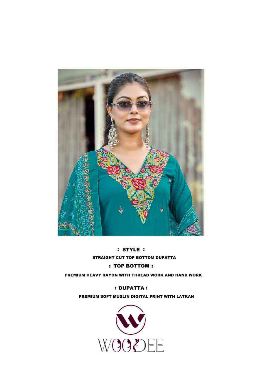 Woodee Rutavi Rayon Kurti Combo Set 