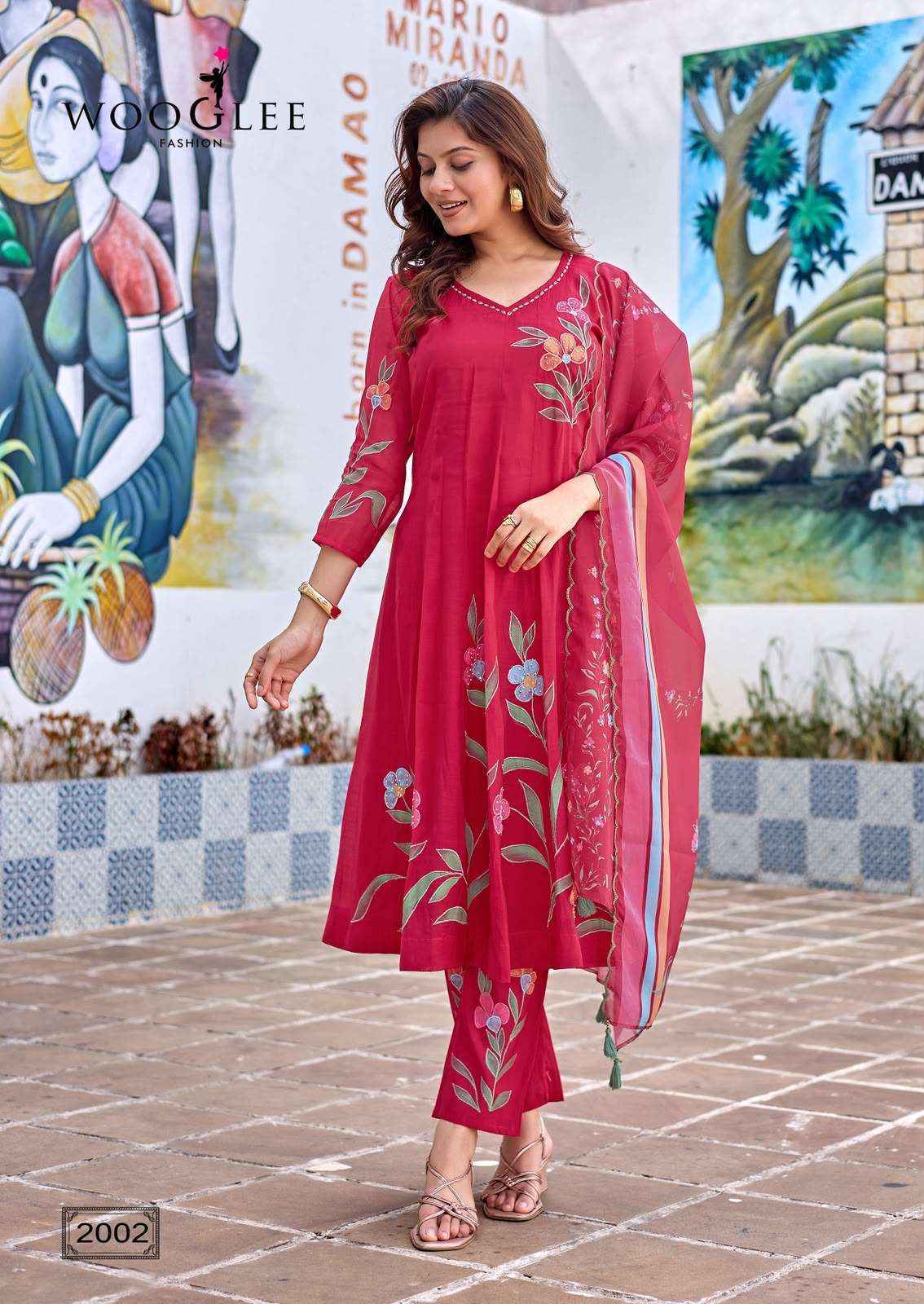 Wooglee Varnika Chanderi Silk Kurti Combo Wholesale Surat ( 4 pcs Catalogue )