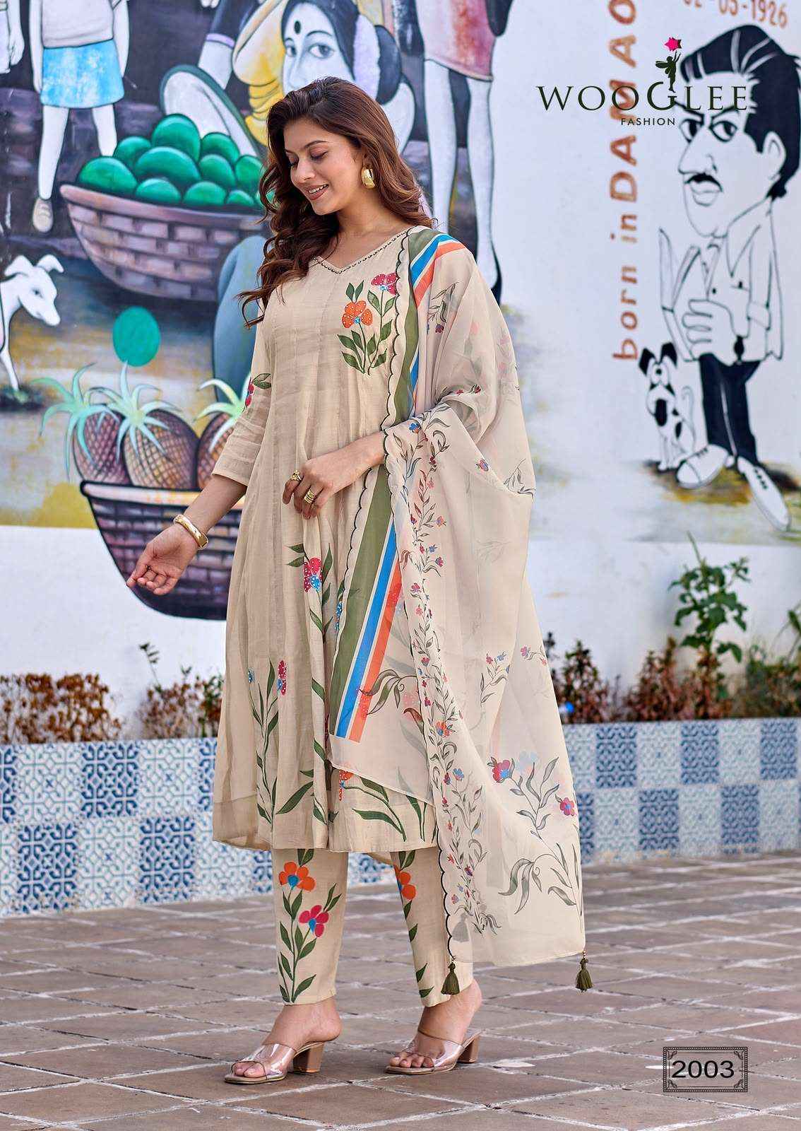 Wooglee Varnika Chanderi Silk Kurti Combo Wholesale Surat ( 4 pcs Catalogue )