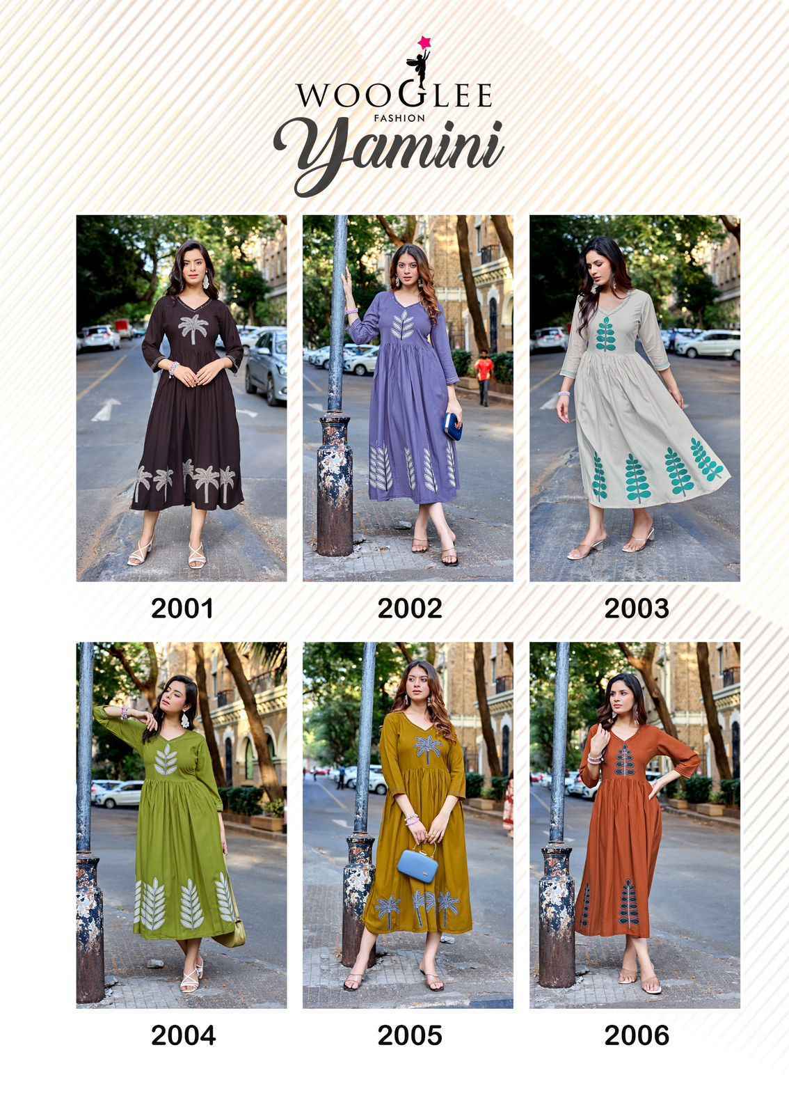 Wooglee Yamini Rayon Gowm Wholesale Surat Market ( 6 pcs Catalogue )
