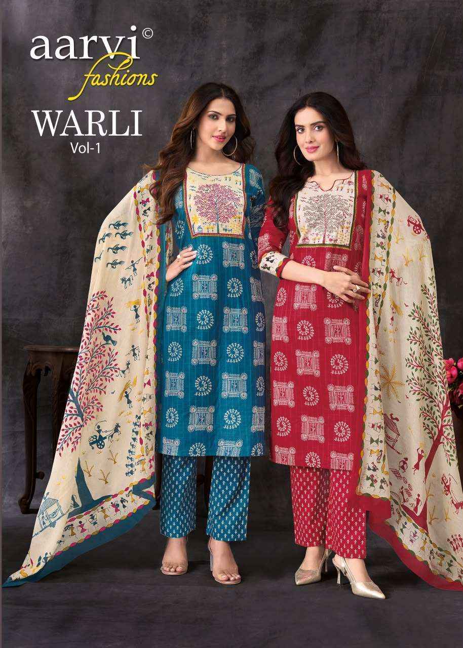 Aarvi Fashion Warli Vol 1 - Wholesale Pure Cotton Readymade Suits ( 6 Pcs Catalog )
