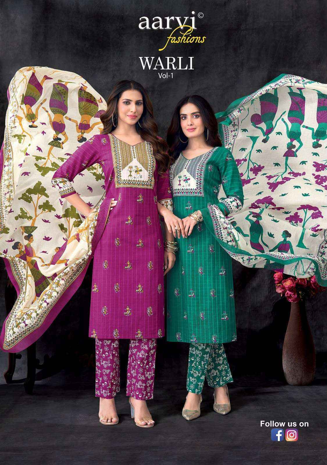 Aarvi Fashion Warli Vol 1 - Wholesale Pure Cotton Readymade Suits ( 6 Pcs Catalog )