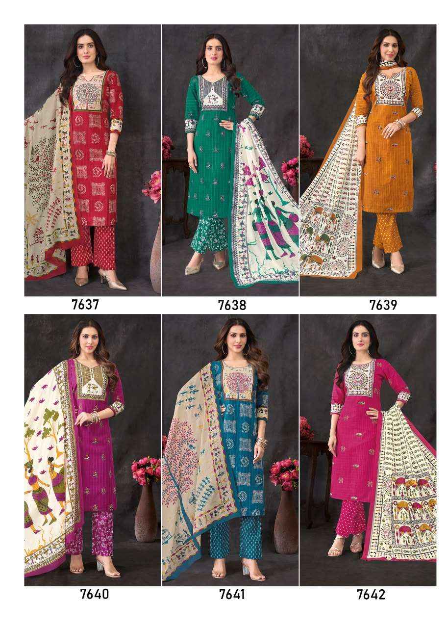 Aarvi Fashion Warli Vol 1 - Wholesale Pure Cotton Readymade Suits ( 6 Pcs Catalog )