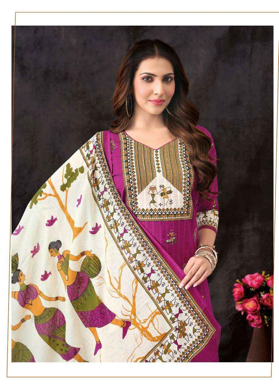 Aarvi Fashion Warli Vol 1 - Wholesale Pure Cotton Readymade Suits ( 6 Pcs Catalog )