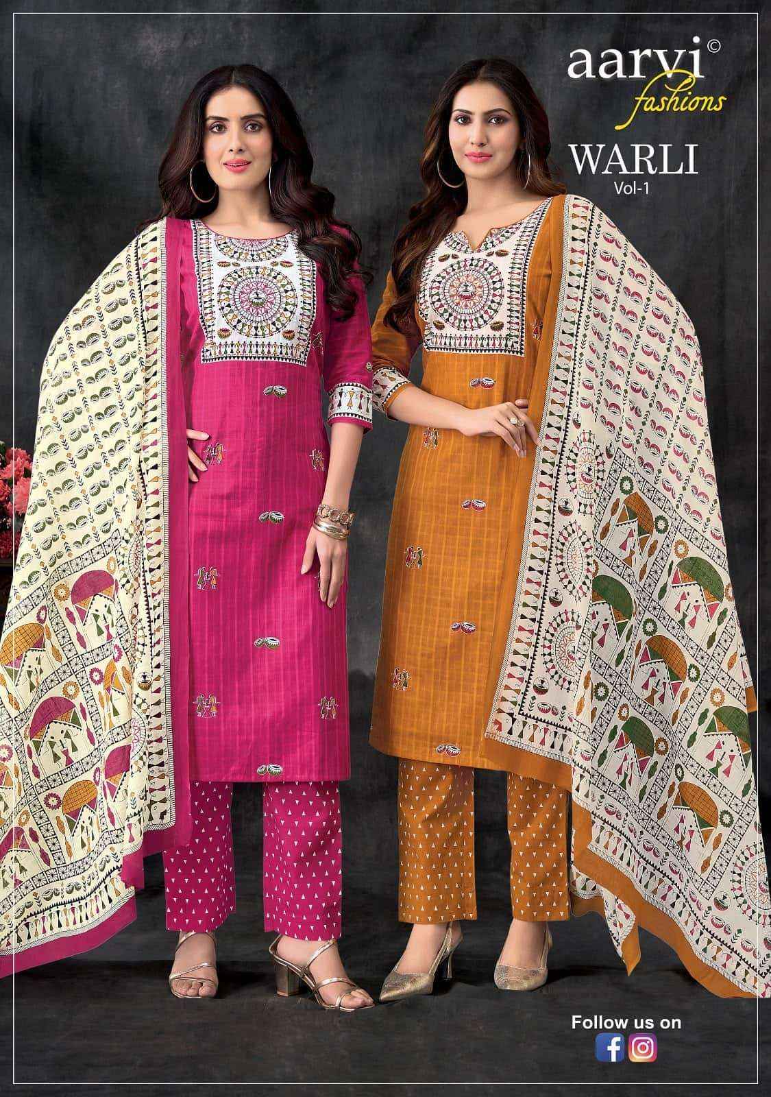 Aarvi Fashion Warli Vol 1 - Wholesale Pure Cotton Readymade Suits ( 6 Pcs Catalog )