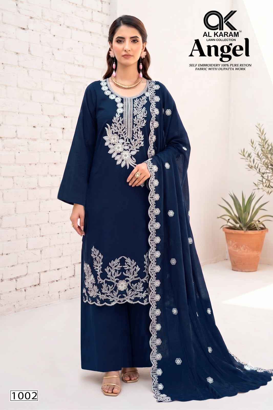 Al Karam Angel Rayon Salwar Kameez _ Surat Wholesale Market Price ( 5 Pcs Catalog )