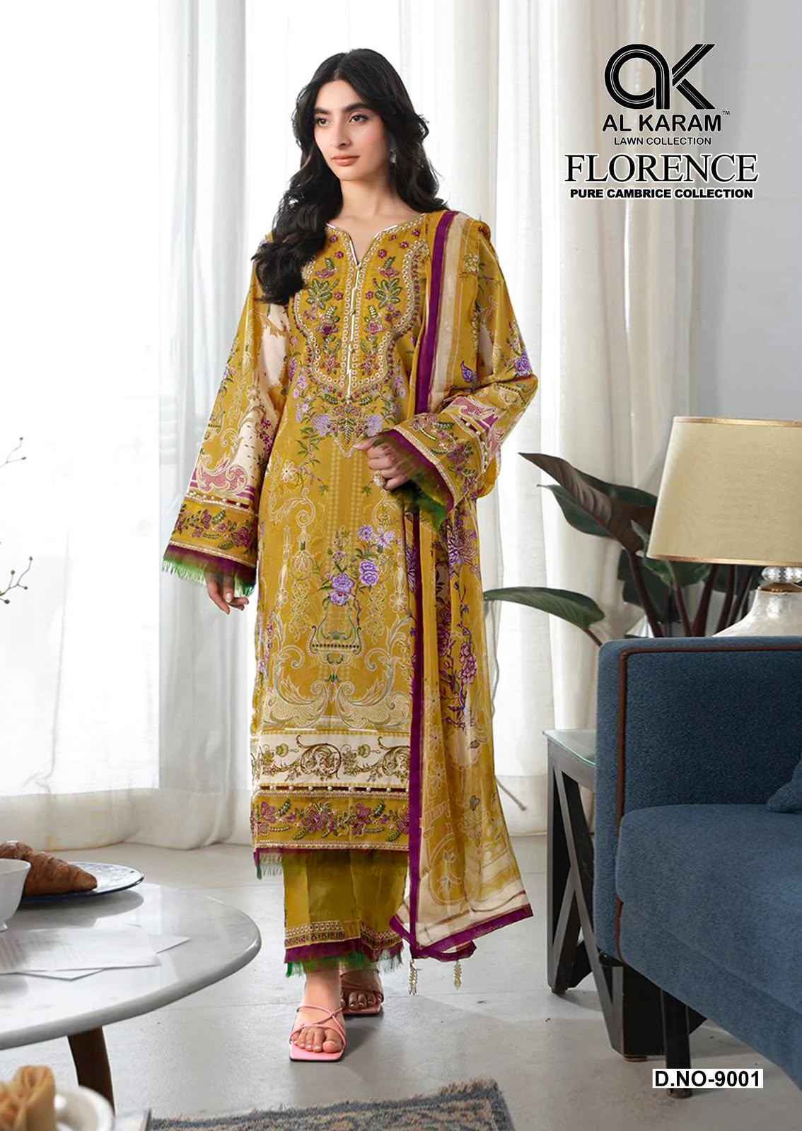 Al Karam Florence Vol 9 Cambric Cotton Salwar Kameez _ Surat Wholesale Market Price ( 6 Pcs Catalog )