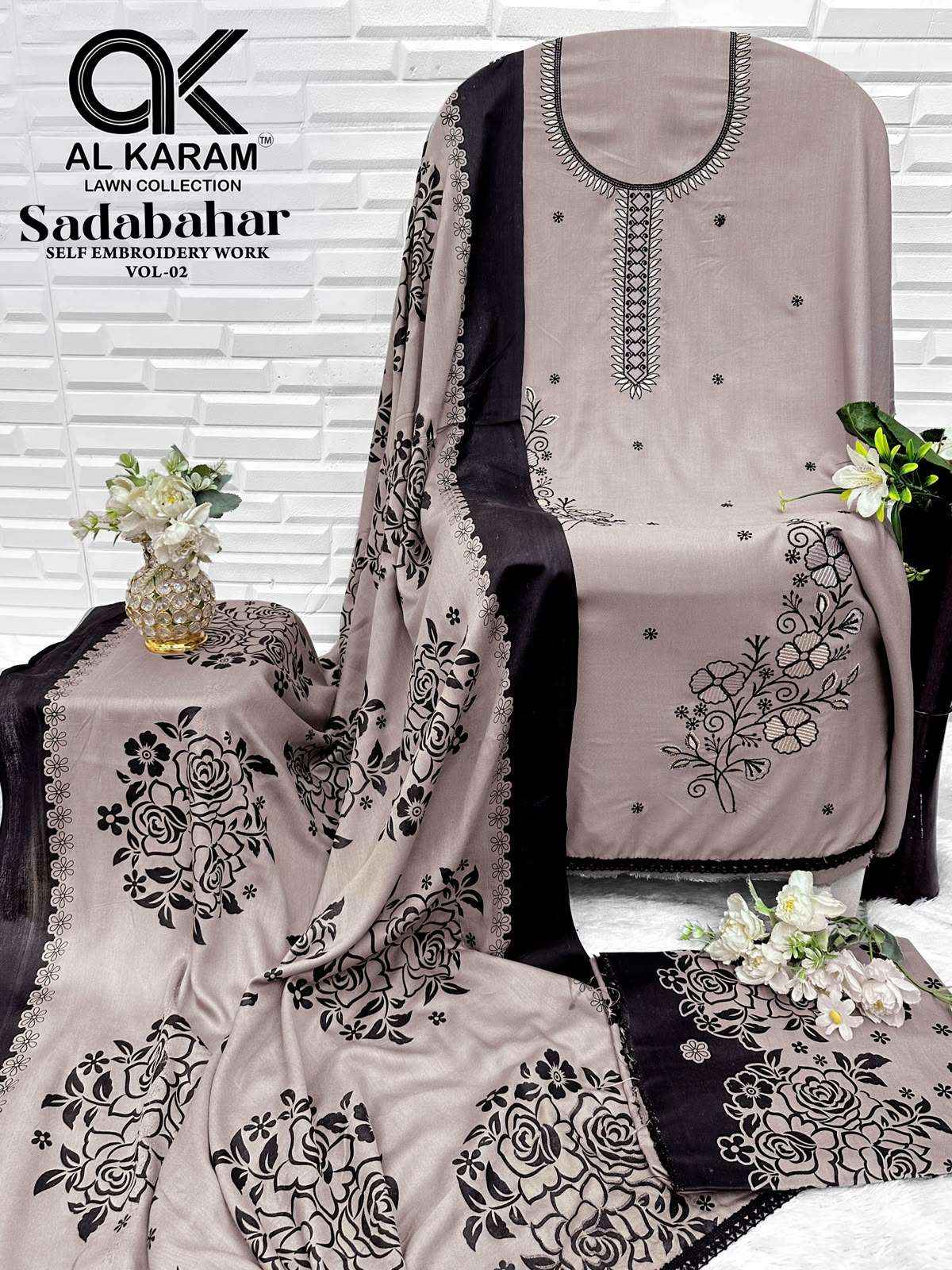 Al Karam Sadabahar Vol 2 Rayon Dress Material - Wholesale Catalog Surat ( 5 Pcs Catalog )