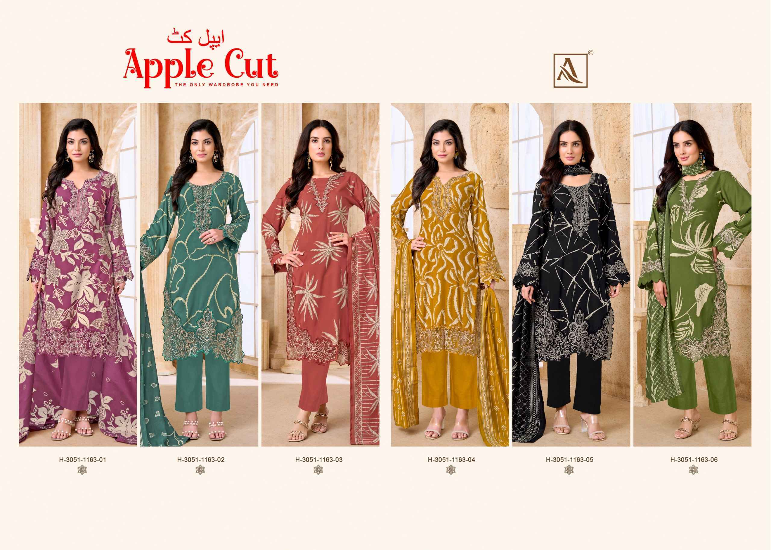 Alok Apple Cut - Viscose Reyon Dress Material - Surat Wholesale Market ( 6 pcs Catalog )