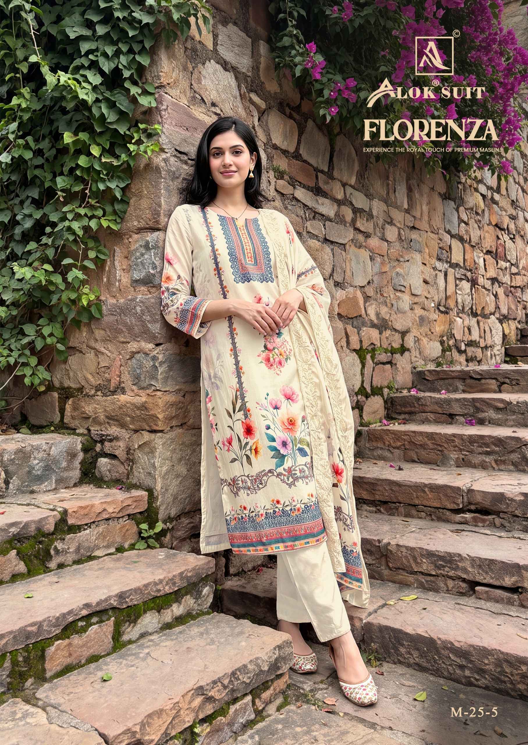 Alok Florenza Viscose Maslin Dress Material | Surat Wholesale Market ( 6 pcs Catalogue )