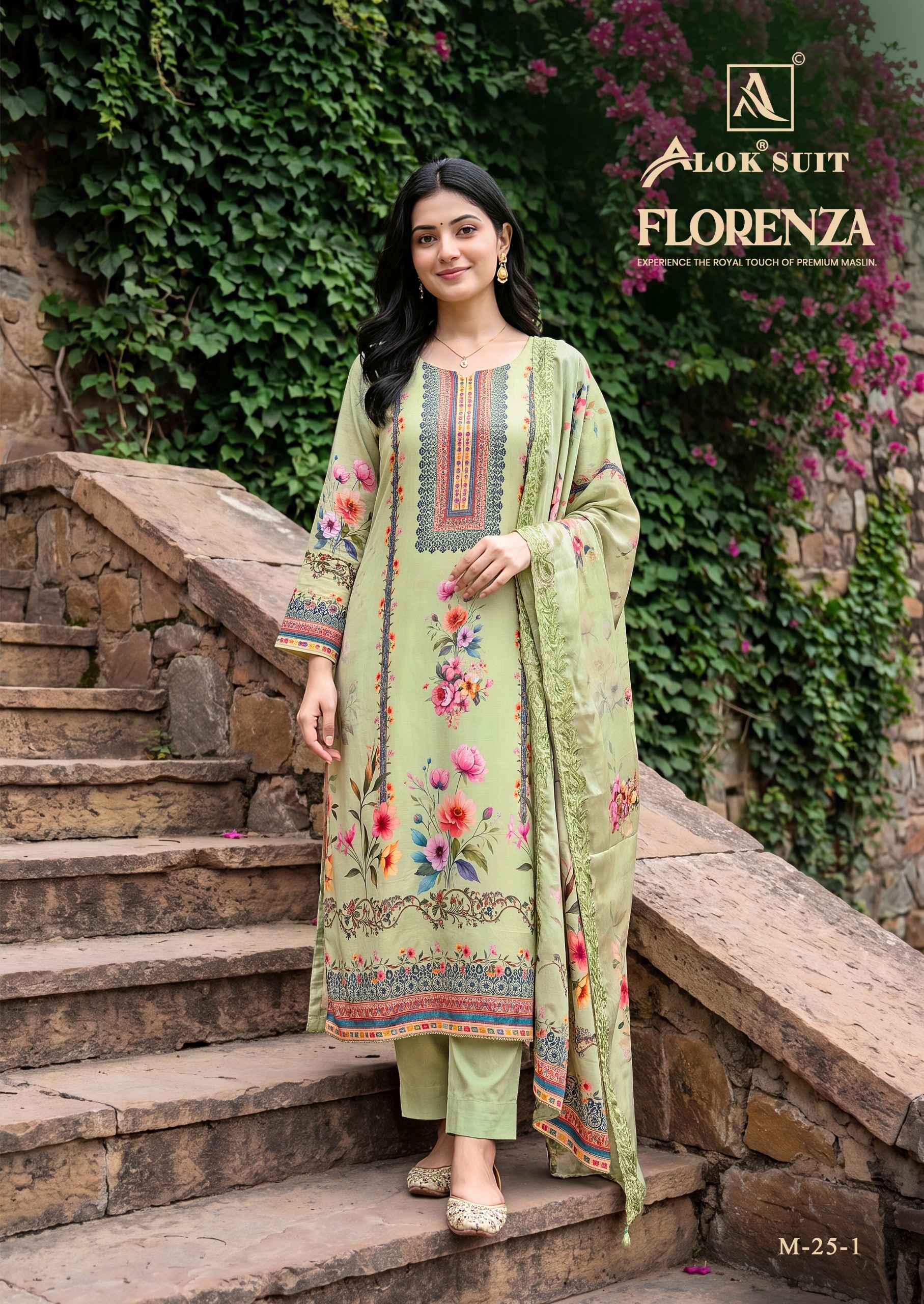 Alok Florenza Viscose Maslin Dress Material | Surat Wholesale Market ( 6 pcs Catalogue )