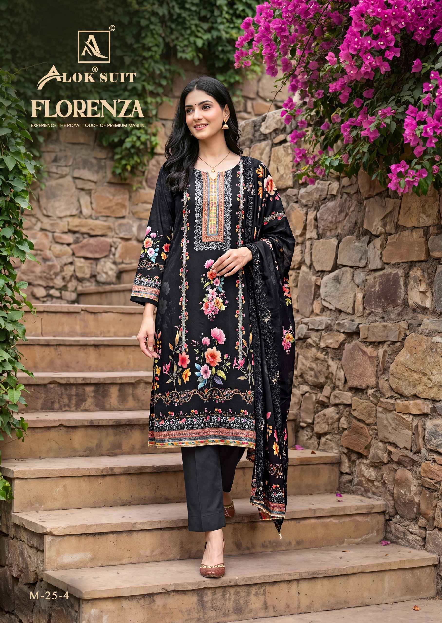 Alok Florenza Viscose Maslin Dress Material | Surat Wholesale Market ( 6 pcs Catalogue )