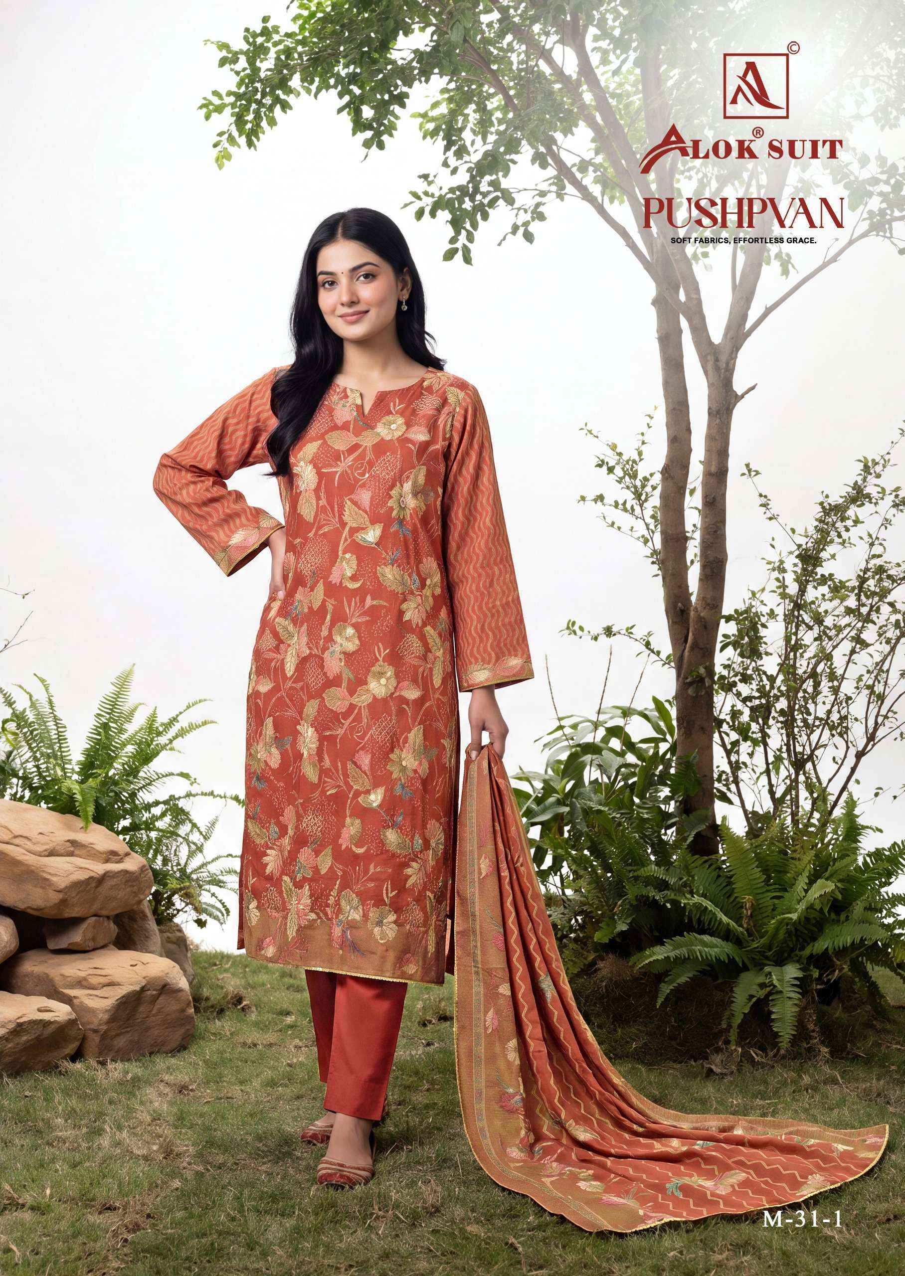 Alok Pushpvan Modal Dress Material - Surat Wholesale Dealer ( 6 pcs Catalogue )