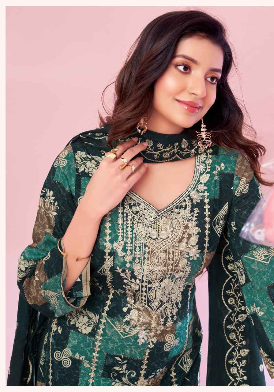 Alok Roohani Libas Wholesale Price | Cambric Cotton Suits ( 4 Pcs Catalog )