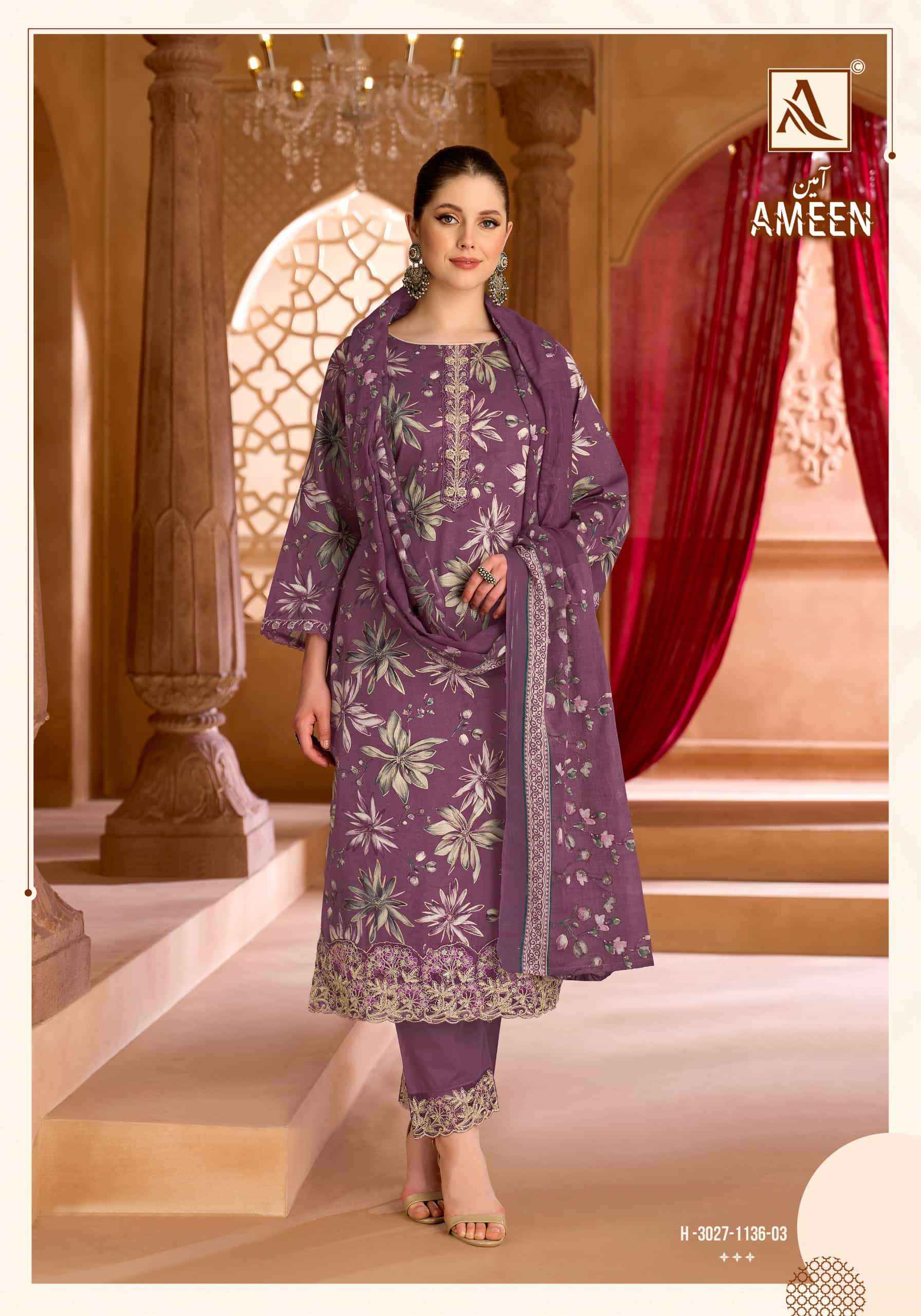 Alok Suit Ameen - Wholesale Pure Cotton Ladies Dress Material ( 6 Pcs Catalog )