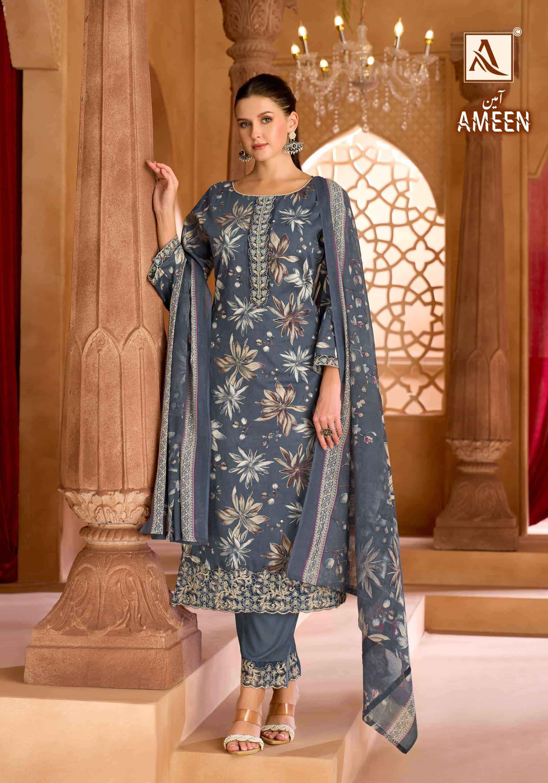 Alok Suit Ameen - Wholesale Pure Cotton Ladies Dress Material ( 6 Pcs Catalog )