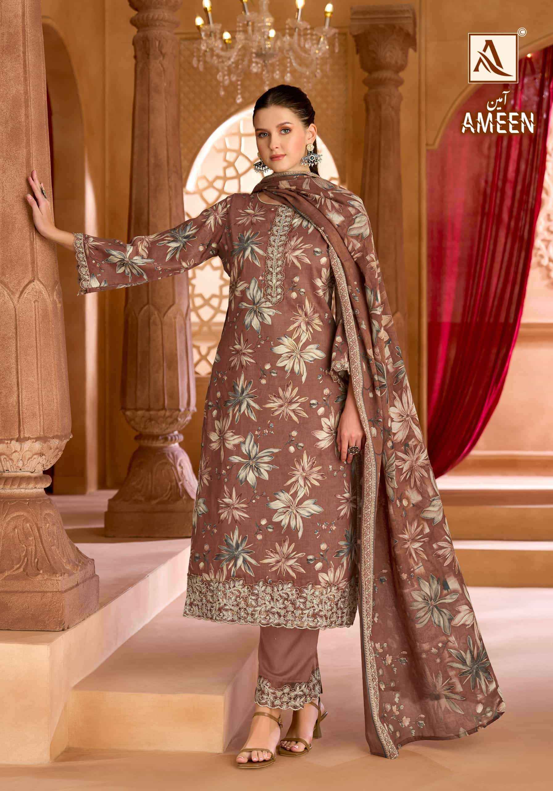 Alok Suit Ameen - Wholesale Pure Cotton Ladies Dress Material ( 6 Pcs Catalog )