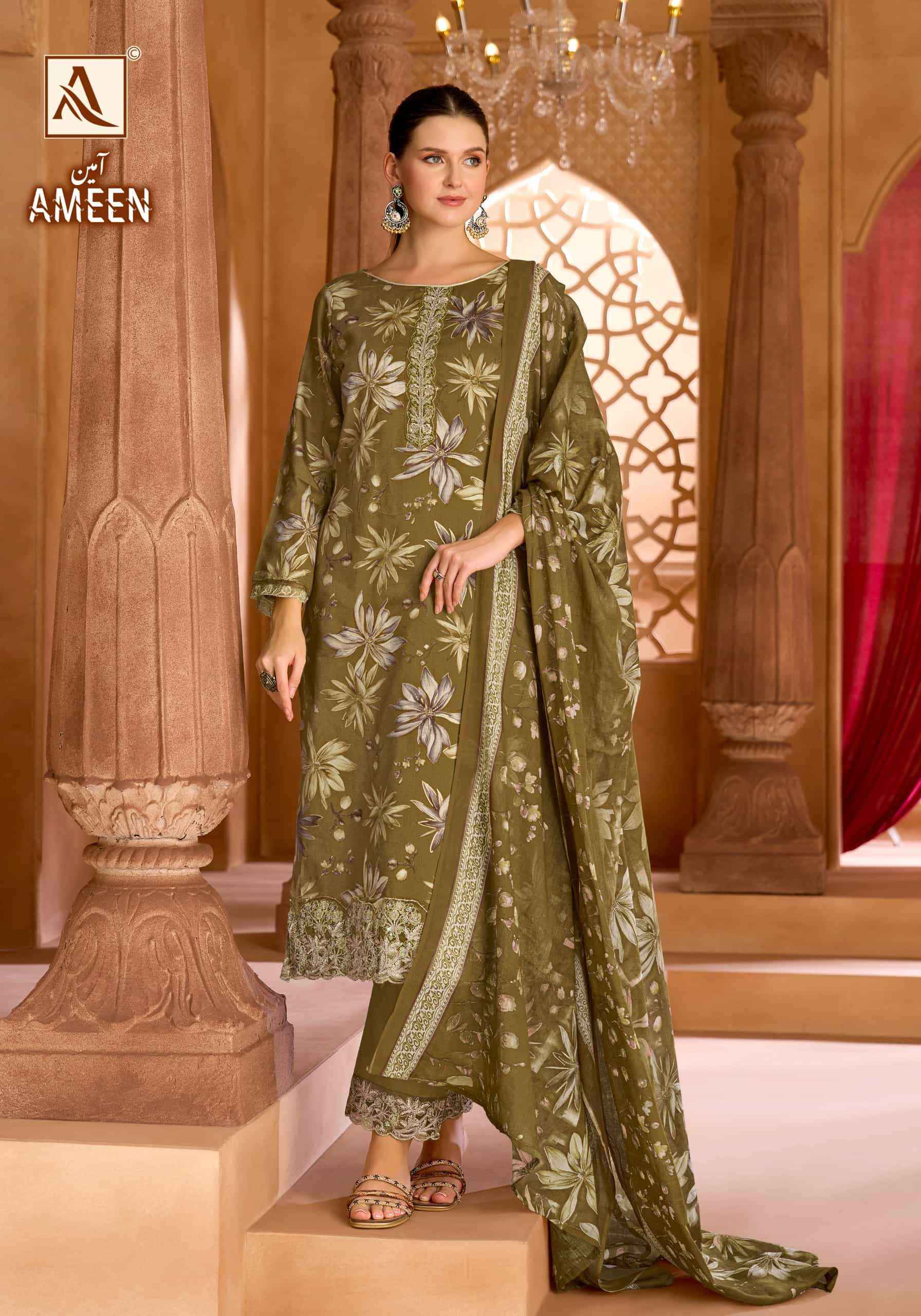 Alok Suit Ameen - Wholesale Pure Cotton Ladies Dress Material ( 6 Pcs Catalog )