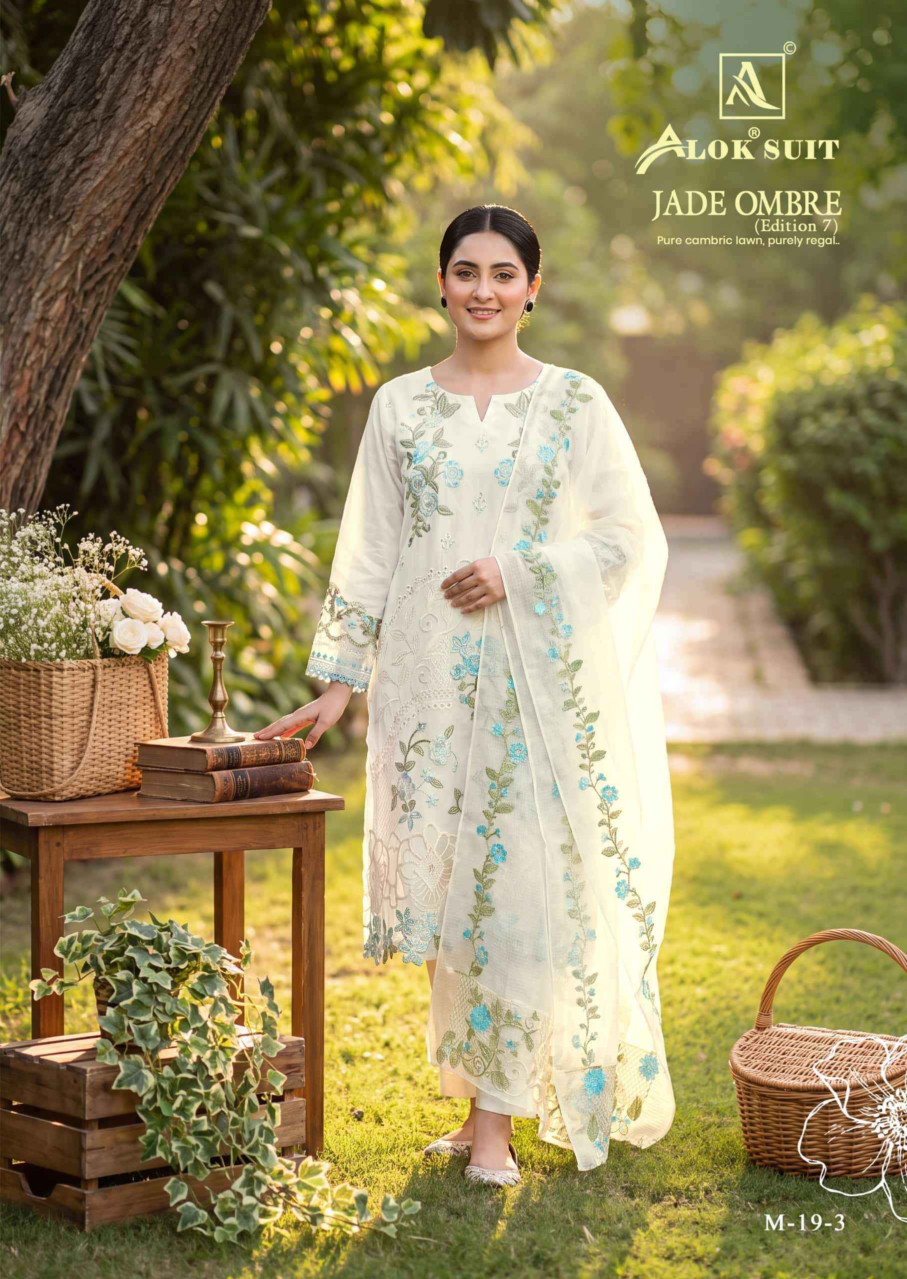 Alok Suit Jade Ombre Edition 7 Designer Cotton Salwar Kameez _ Surat Wholesale Market Price ( 6 Pcs Catalog )