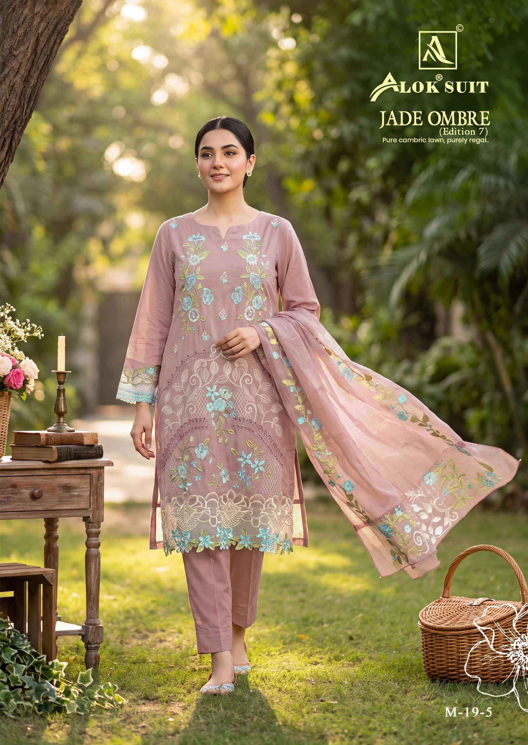 Alok Suit Jade Ombre Edition 7 Designer Cotton Salwar Kameez _ Surat Wholesale Market Price ( 6 Pcs Catalog )
